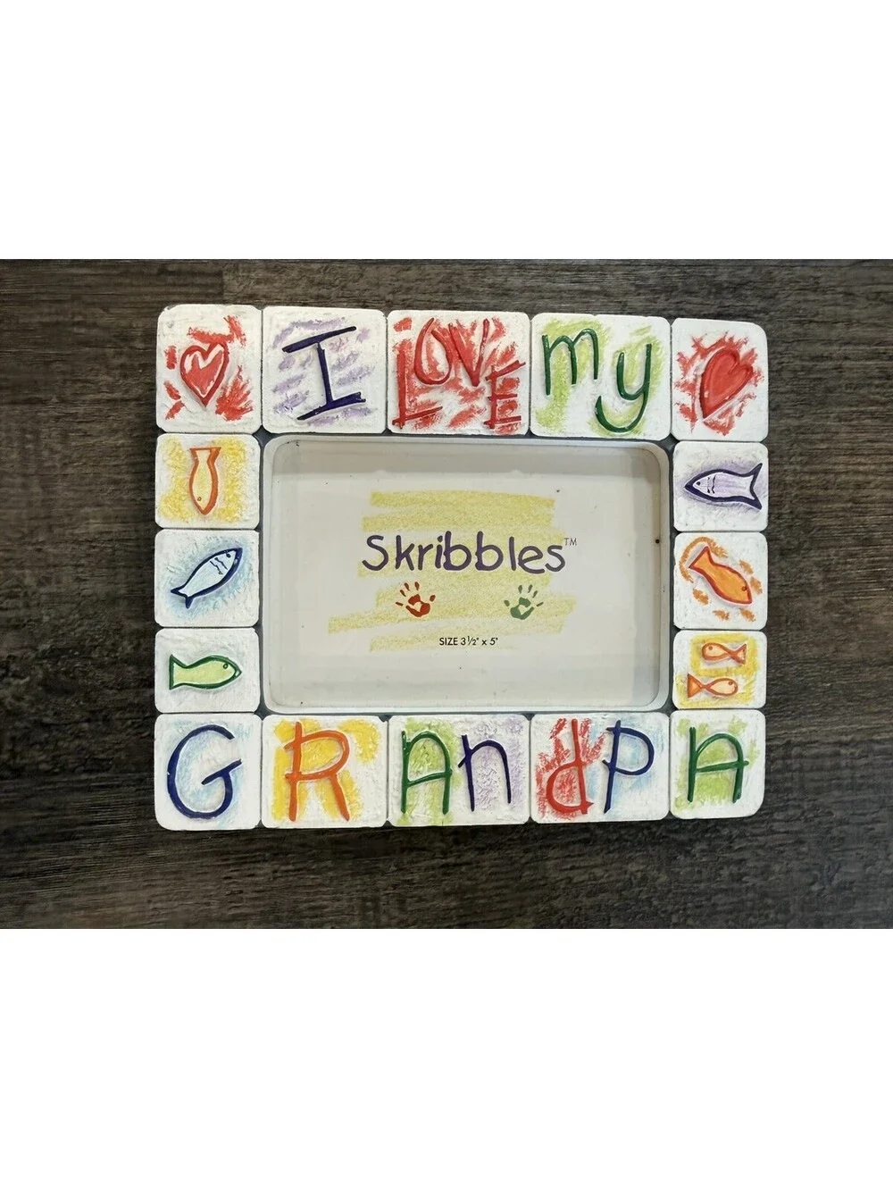 Skribbles Russ Picture Frame I Love My Grandma & Grandpa Matching 3.5x5